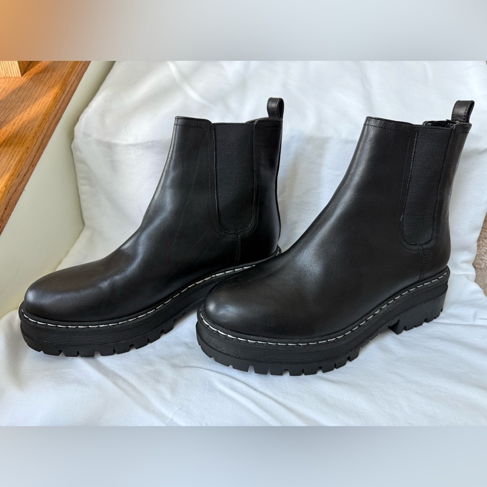 Black Leather Chelsea Boots